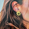 Paire de boucles d’oreilles dorées spiralées 30x13mm en acier inoxydable, finition brillante. -Alberto bijoux