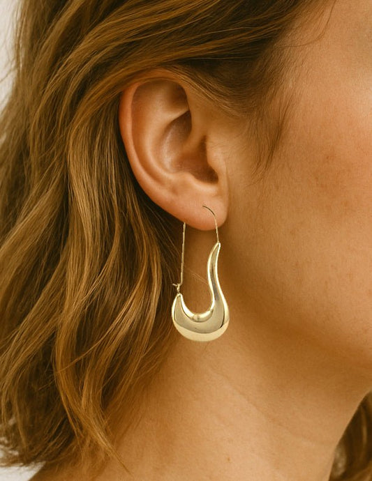 Boucles larmes dorées - sculptée - Alberto Bijoux