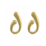 Boucle d’oreille dorée en forme de vague organique – modèle Vague Dorée en acier inoxydable