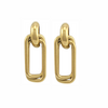 Boucle d’oreille dorée à maillons rectangulaires en acier inoxydable – modèle Chaîne Chic Alberto bijoux