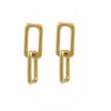 Boucle d’oreille dorée en acier avec deux maillons décalés – modèle Twist’n’Link