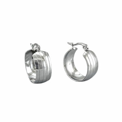 Boucles Sculptées Stripe en acier inoxydable - Alberto Bijoux