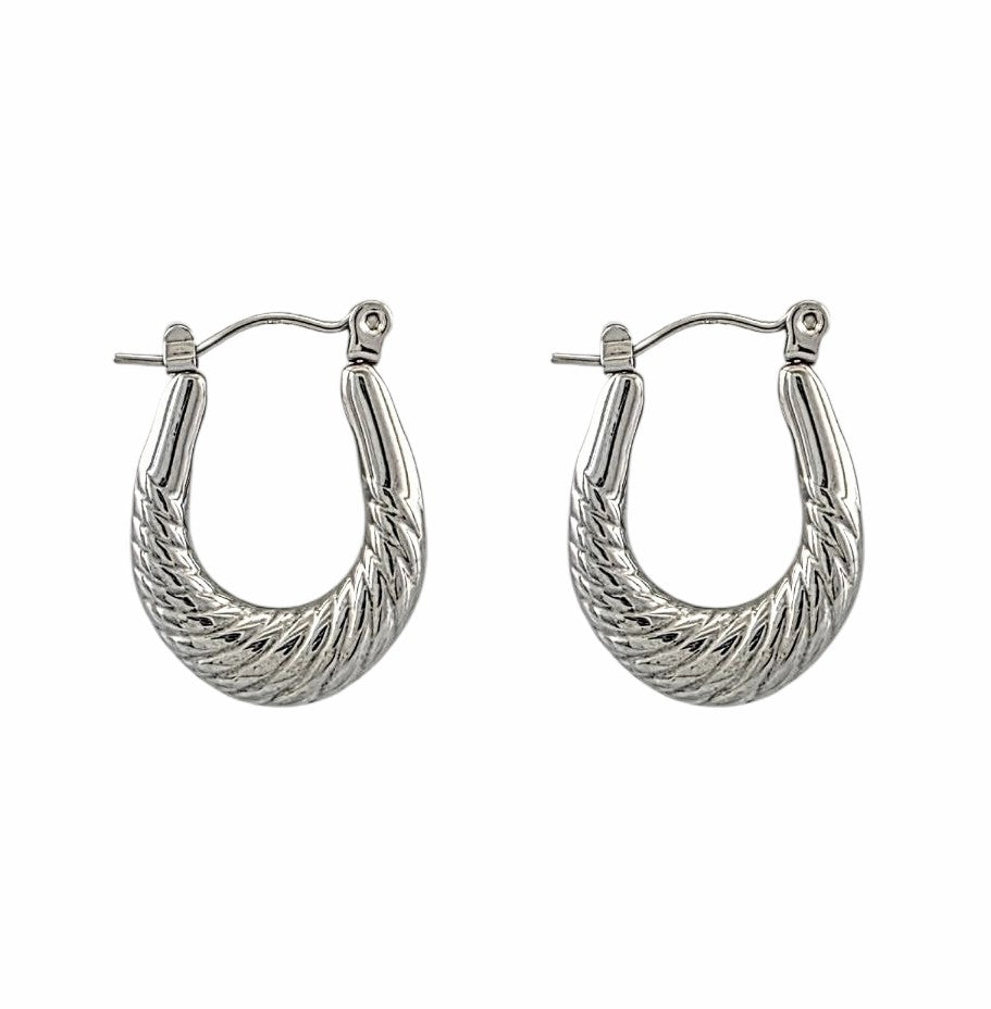 Boucles d’oreilles créoles texturées - Alberto Bijoux