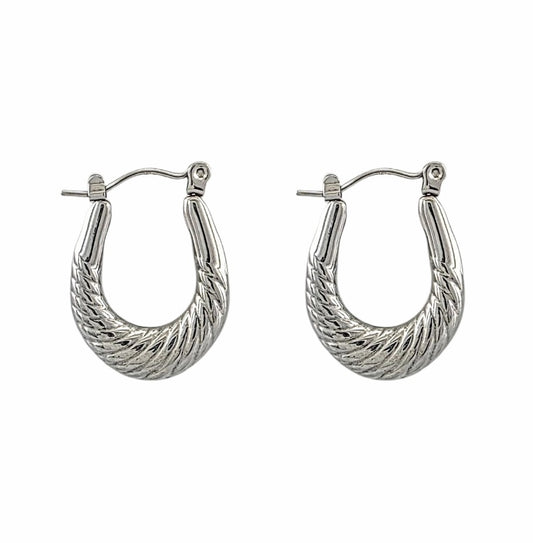 Boucles d’oreilles créoles texturées - Alberto Bijoux