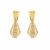 Boucles d’oreilles dorées en acier inoxydable en forme de goutte torsadée, finition brillante