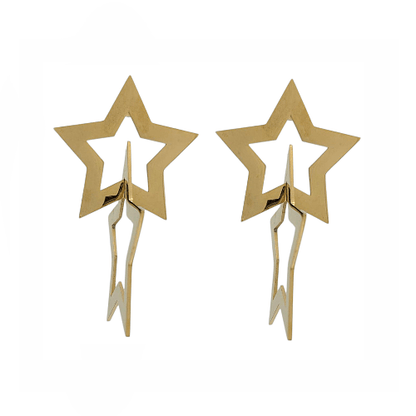 Boucles Double Étoile Dorées - Alberto Bijoux