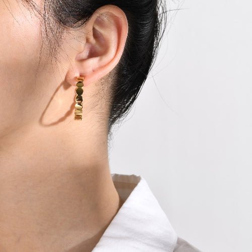 Boucles "Luna" – Créoles Dorées à Pastilles - Alberto Bijoux