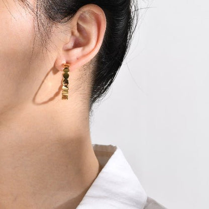 Boucles "Luna" – Créoles Dorées à Pastilles - Alberto Bijoux