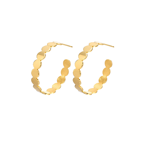 Boucles "Luna" – Créoles Dorées à Pastilles - Alberto Bijoux