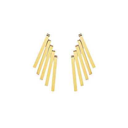 Boucles “Métallika” – Clous Dorés à Barres Modernes - Alberto Bijoux