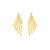 Boucles d’oreilles clous dorées composées de barres géométriques modernes en éventail.
