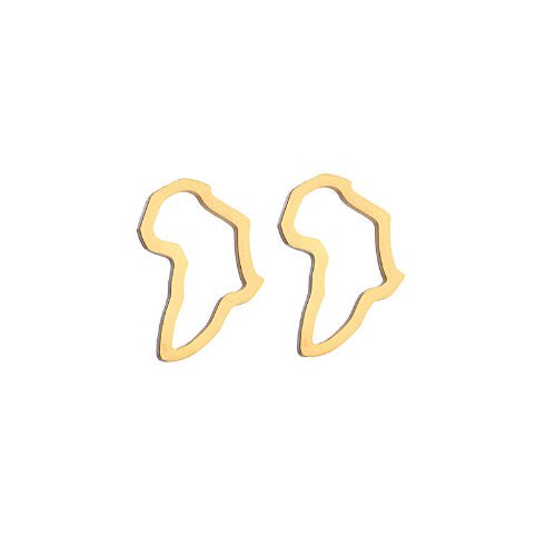 Boucles “Mama Africa” – Clous Dorés Carte du Continent - Alberto Bijoux