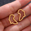 Boucles d’oreilles clous en acier doré représentant la carte du continent africain
