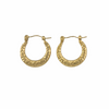 Boucles d’oreilles martelées en forme de lune – acier doré, diamètre intérieur 14 mm