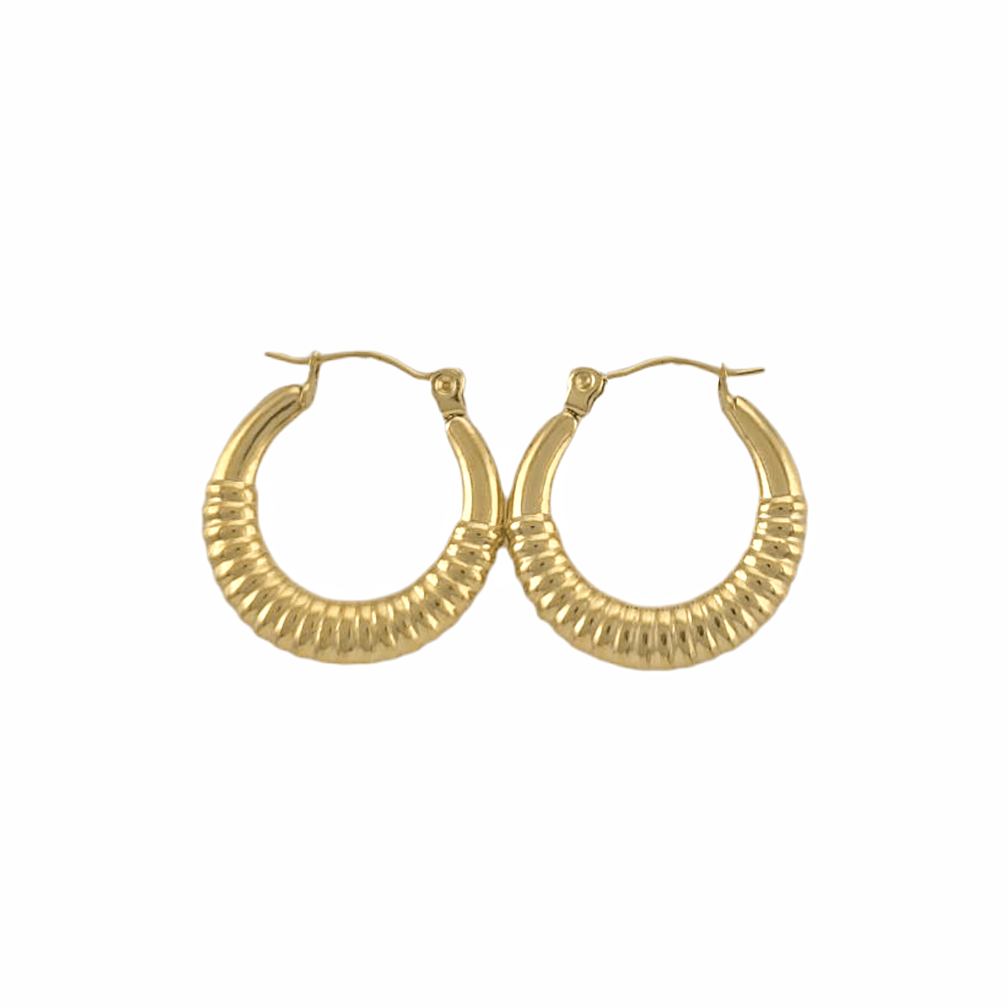 Boucles Sculpées Demi - Lune – Acier Doré - Alberto Bijoux