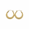 Boucles demi-lune en acier doré, nervurées, diamètre intérieur 14 mm.Alberto bijoux bijouterie montreal 