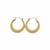 Boucles demi-lune en acier doré, nervurées, diamètre intérieur 14 mm