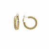 Boucles d’oreilles dorées sculptées en acier inoxydable, disponibles en 20 mm et 30 mm. Alberto bijoux bijouterie montreal 