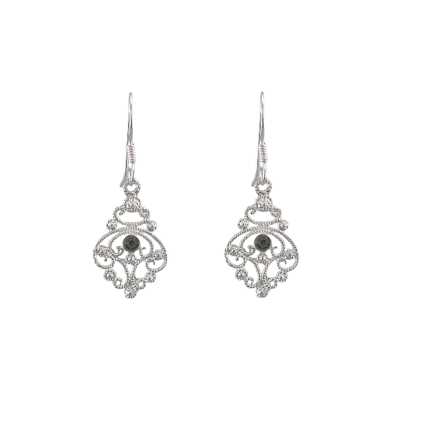 Boucles d’oreilles en argent sterling 925 avec coquille d’ormeau (abalone shell) et design filigrane – Alberto Bijoux
