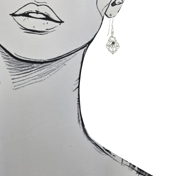 Boucles d’oreilles en argent sterling 925 avec coquille d’ormeau (abalone shell) et design filigrane – Alberto Bijoux