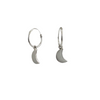 Boucles d’oreilles en argent sterling 925 avec pendentif lune sur créoles 10mm – Alberto Bijoux