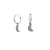Boucles d’oreilles en argent sterling 925 avec pendentif lune sur créoles 10mm – Alberto Bijoux