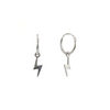 Boucles d’oreilles en argent sterling 925 avec pendentif éclair sur créole 8mm – Alberto Bijoux
