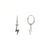 Boucles d’oreilles en argent sterling 925 avec pendentif éclair sur créole 8mm – Alberto Bijoux
