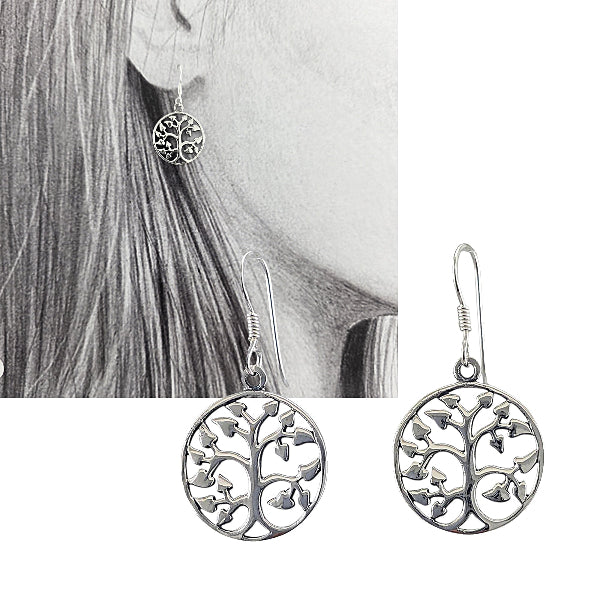 Boucles d’oreilles arbre de vie en argent sterling 925 – Alberto Bijoux Montréal