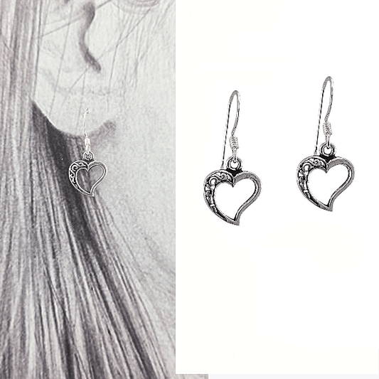 Boucles d’oreilles cœur ajouré en argent 925 - Alberto Bijoux