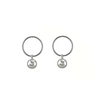 Boucles d’oreilles créoles avec pendentif boule en argent sterling 925 – Alberto Bijoux Montréal