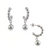 Boucles d’oreilles créoles perlées avec pendentif boule en argent sterling 925 – Alberto Bijoux Montréal