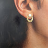 Boucles d’oreilles féminines dorées et perle – Alberto Bijoux