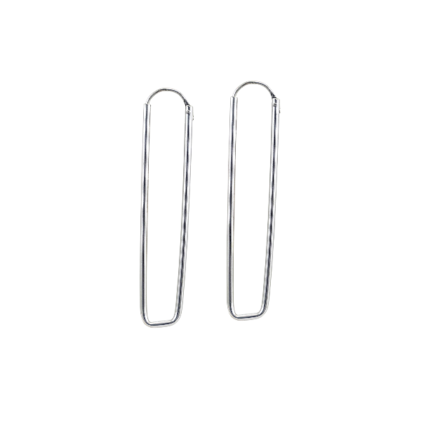 Boucles d’oreilles rectangulaires longues en argent sterling 925 – Alberto Bijoux Montréal