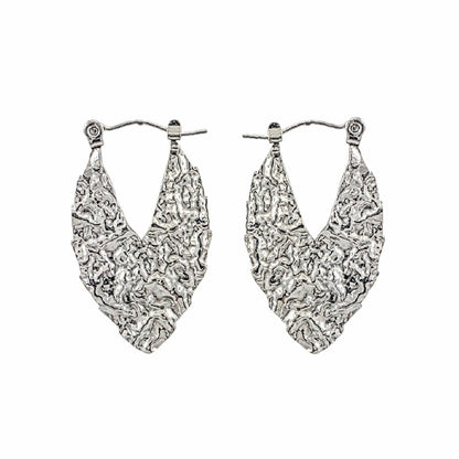Boucles d’oreilles martelées en acier inoxydable - Alberto Bijoux