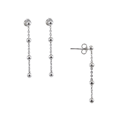 Boucles d’oreilles pendantes à billes en argent 925 - Alberto Bijoux