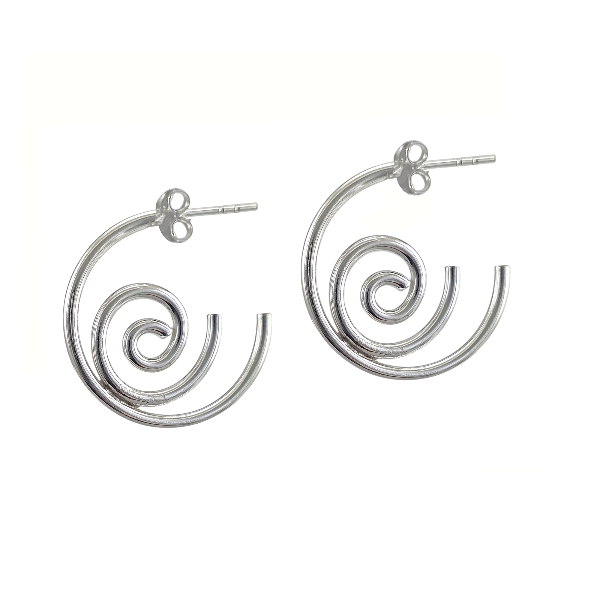 Boucles d’oreilles spirale design en argent sterling 925 – Alberto Bijoux Montréal