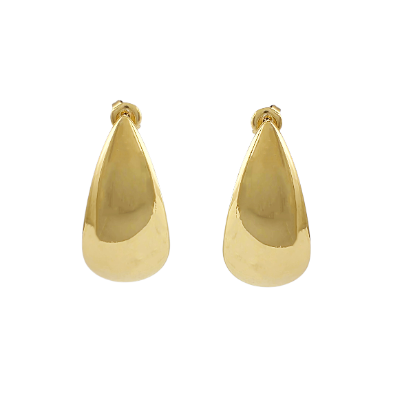 Boucles d’oreilles dorées en acier inoxydable gouttes 37x18 mm – Alberto Bijoux Montréal