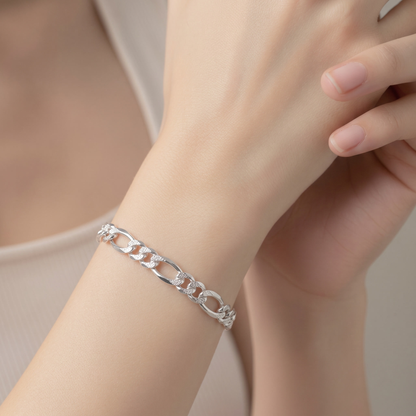 Bracelet Chaîne Figaro en Argent Sterling 925