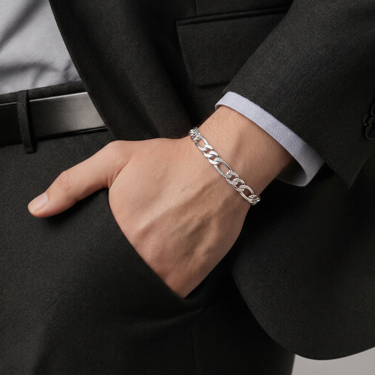 Bracelet Chaîne Figaro en Argent Sterling 925