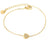 Bracelet doré 18k avec pendentif cœur pavé de zircons (7.7 x 8 mm), chaîne ajustable 18 + 3 cm.
