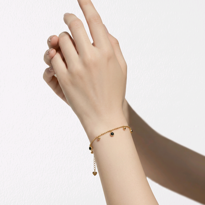 Bracelet Doré à Petits Pampilles colorées en acier inoxydable Alberto BIjoux