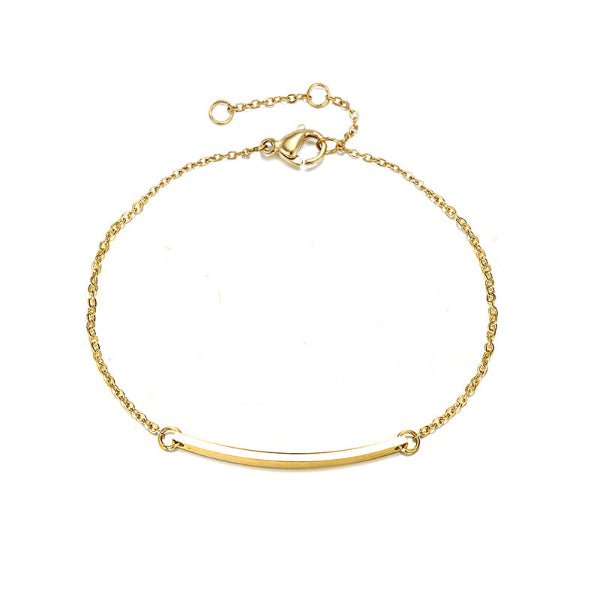 Bracelet “Linéa” – Barre Fine Dorée sur Chaîne - Alberto Bijoux