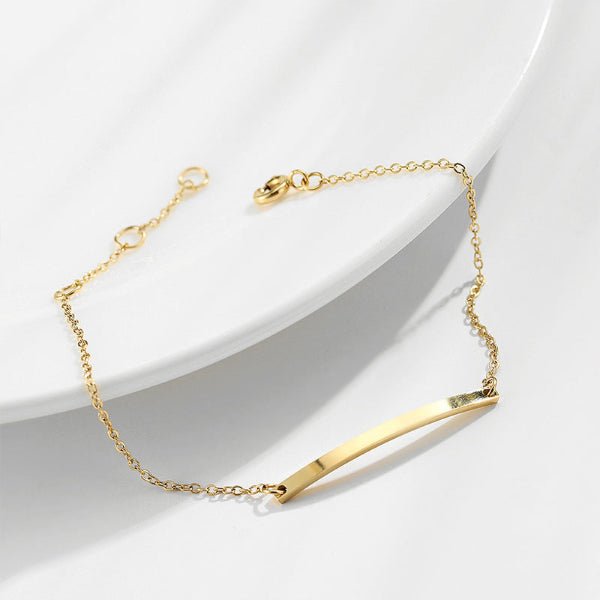 Bracelet “Linéa” – Barre Fine Dorée sur Chaîne - Alberto Bijoux