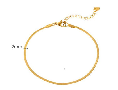 Bracelet “Luna” – Maille Serpent Dorée en acier inoxydable  - Alberto Bijoux