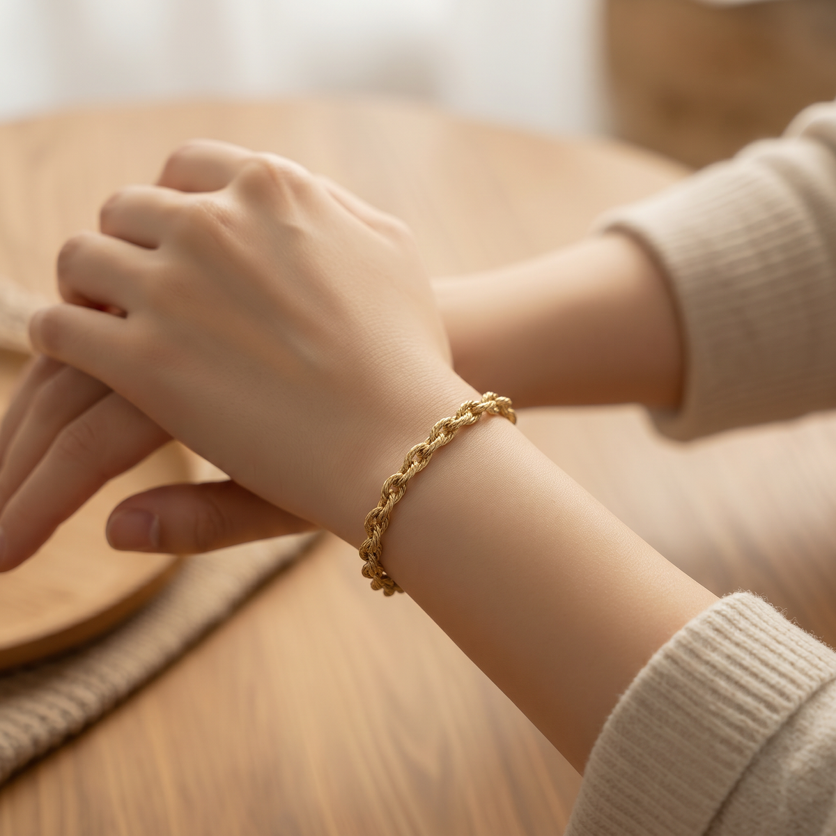 Bracelet Rondo – Maillons Torsadés Dorés - Alberto Bijoux
