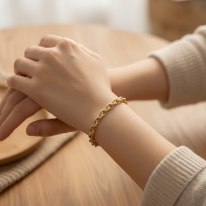 Bracelet Rondo – Maillons Torsadés Dorés - Alberto Bijoux