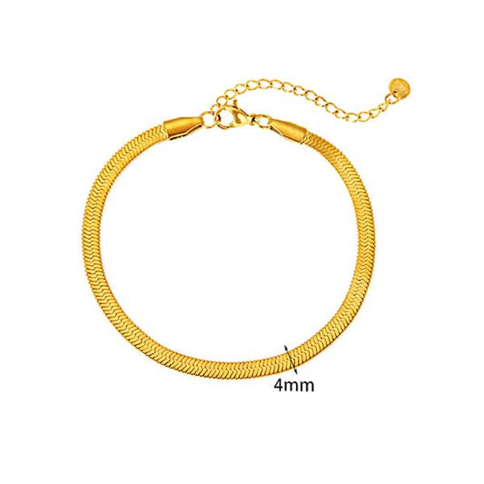 Bracelet “Solea” – Maille Serpent Dorée – 4 mm - Alberto Bijoux