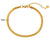 Bracelet doré 18k en maille serpent de 3 mm avec chaînette d’extension, longueur 17 + 3 cm.