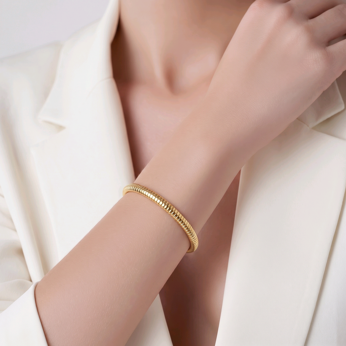 Bracelet “Spirale” – Bangle Ressort Doré - Alberto Bijoux
